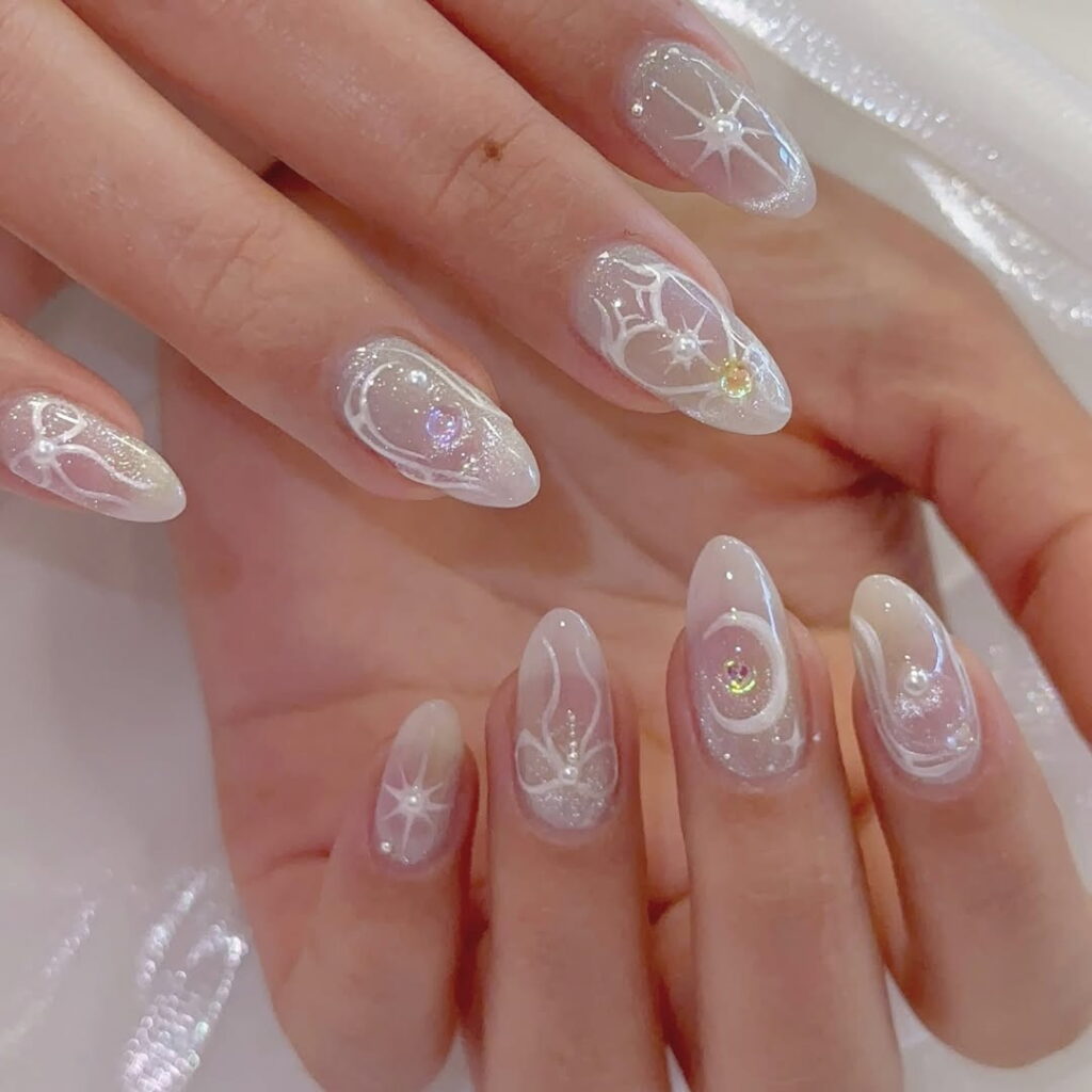 Builder gel set on her natural nails