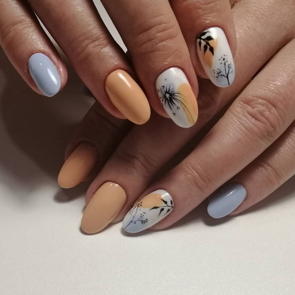Peach nails Girls nails ideas