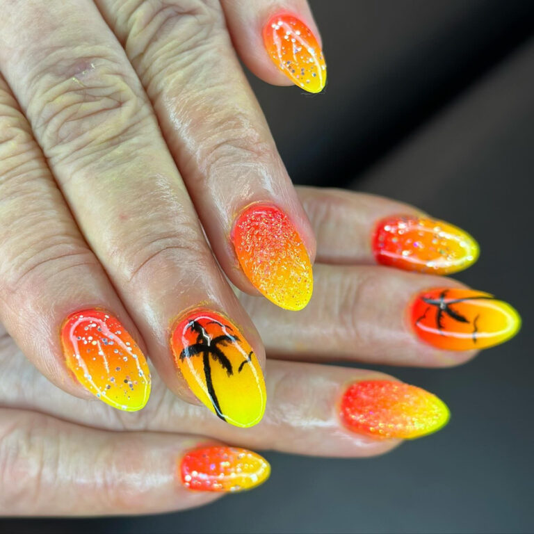 Glow With Stunning Sunset Ombre Nail Art This Summer