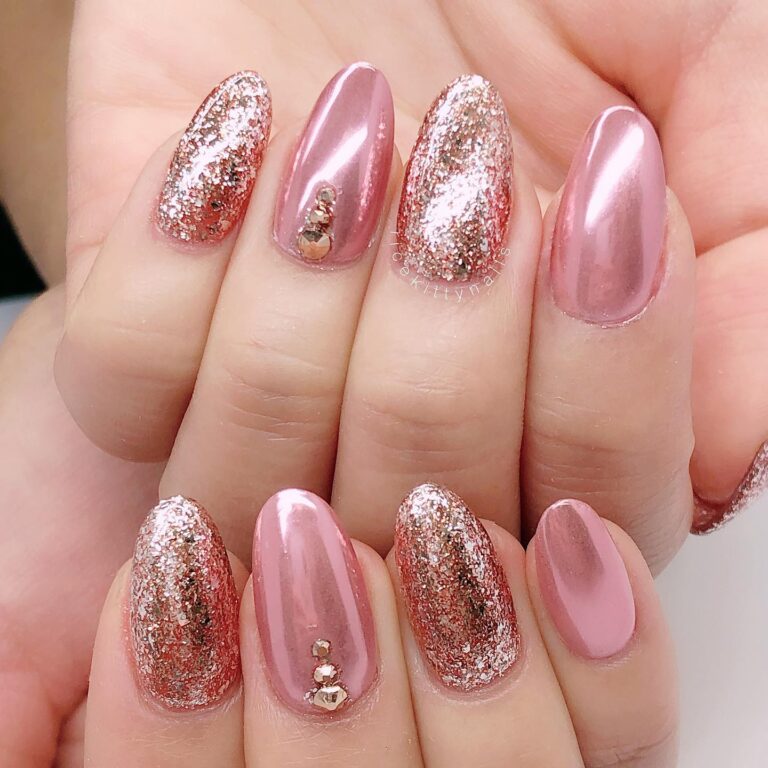 Shimmering elegance Rose Gold Nail Art Of modern grace