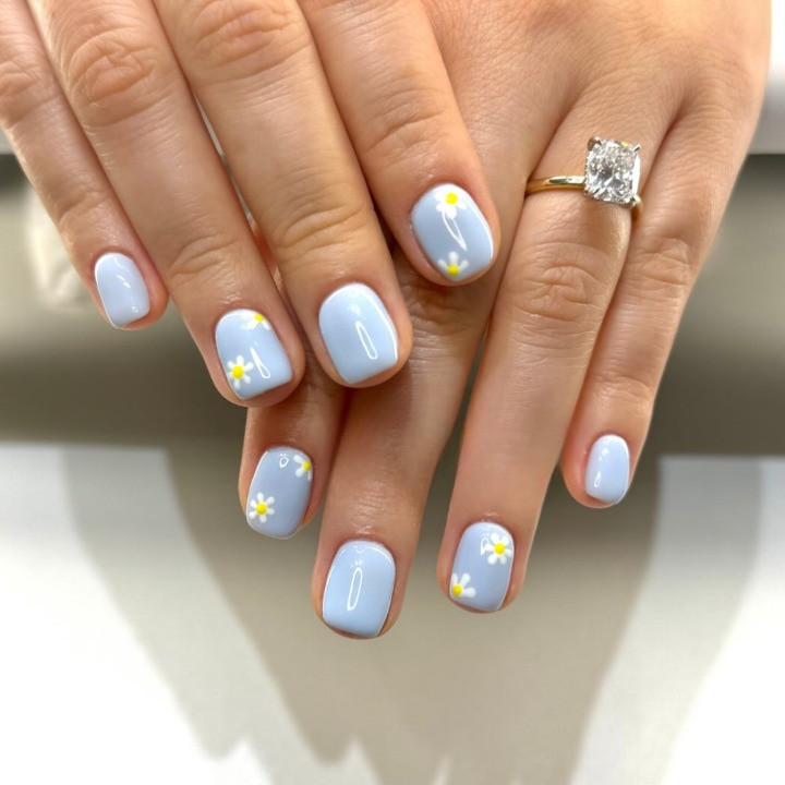 Minimalist Nails in Periwinkle Blue